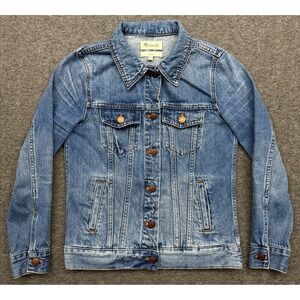 Madewell The Jean Jacket Womens XS Blue Pinter Wash‎ Fitted Denim Classic Button